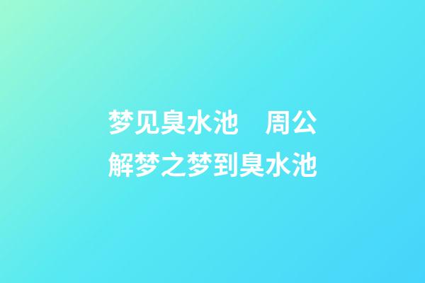 梦见臭水池　周公解梦之梦到臭水池